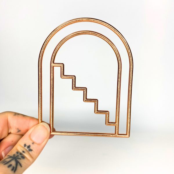 Medium Metal Rose Gold Stairway Arch