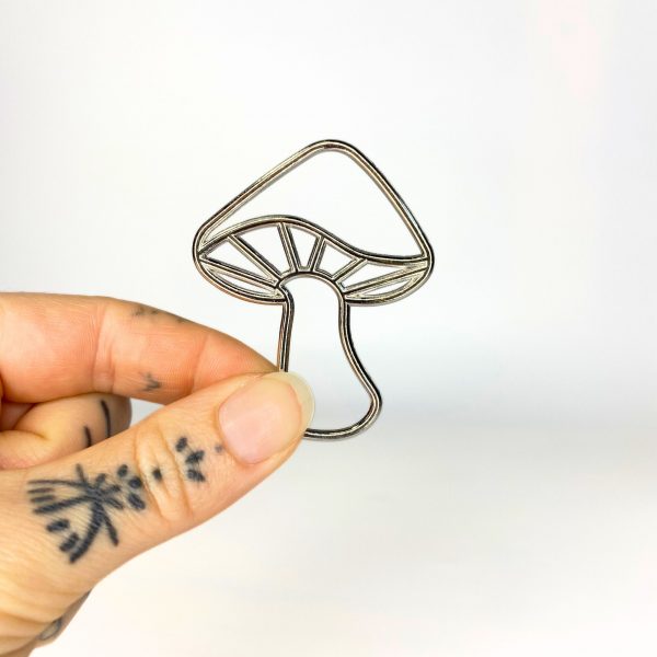 Mini Metal Mushroom Silver