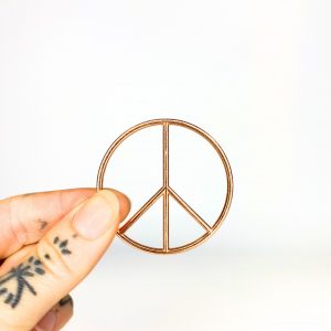 Mini Metal Peace Sign Rose Gold